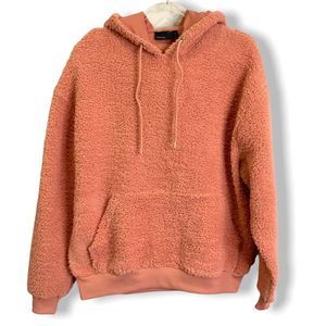 Asos Design Sherpa Hoodie Kangaroo Pocket Casual Top Sz S